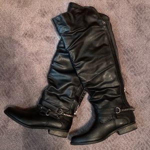 Black Knee High Boots